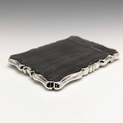 1853年 英国アンティーク 純銀製カードケース 58g Nathaniel Mills