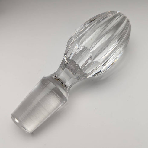 1977 英國復古切割玻璃橢圓形醒酒器純銀裝飾 1750 克