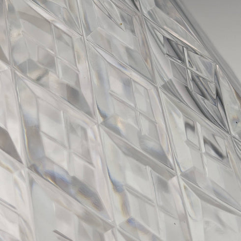 1977 年英國復古切割玻璃方形醒酒器純銀裝飾 2000 克