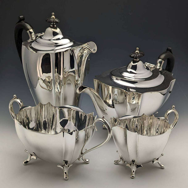 1906年 英国アンティーク シルバープレート製 ティーポット4点セット George Gordon