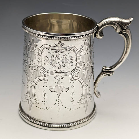 1865 British Antique Sterling Silver Mug 148g HL Lias and Son