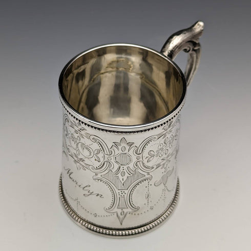 1865 British Antique Sterling Silver Mug 148g HL Lias and Son