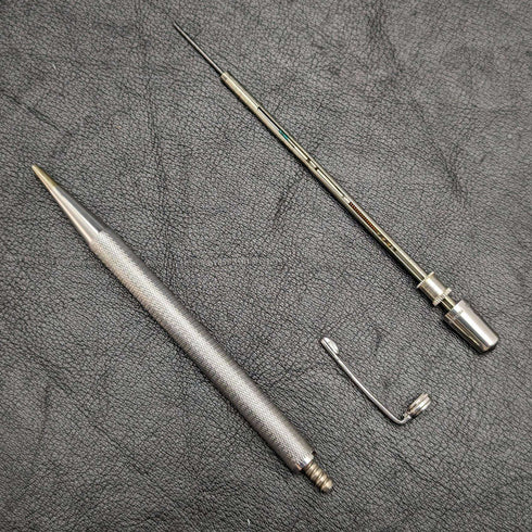 1959 British Vintage Yard O Red Sterling Silver Propulsion Pencil with leather pen case