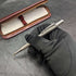 1959 British Vintage Yard O Red Sterling Silver Propulsion Pencil with leather pen case