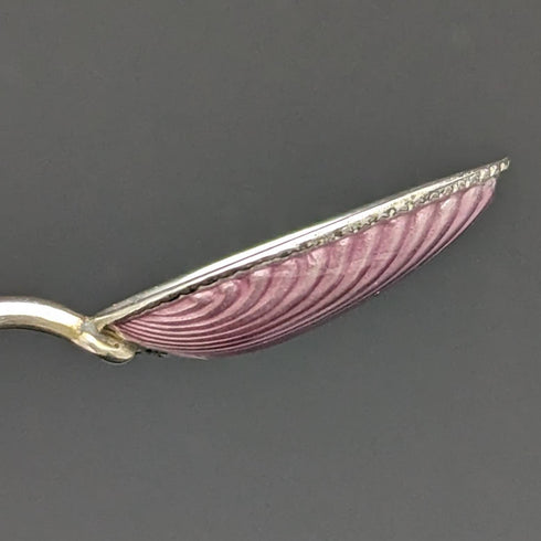 1933年 英国ヴィンテージ 純銀製デミタススプーン ペア エナメル装飾