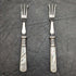 British vintage silver plate dessert cutlery set white butterfly shell handle