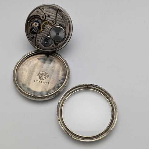 1914 年左右古董真力時合金錶殼懷錶做工精良