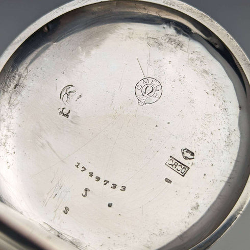 Around 1900 Antique Omega pocket watch silver side hunter case works well