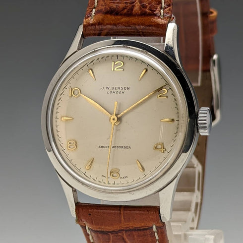 英國老式Benson機械腕錶CYMA Move金屬錶殼運轉良好