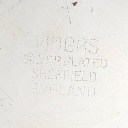 英国ヴィンテージ シルバープレート製ディッシュ ブルーグラスライナー