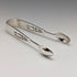 1907 British antique sterling silver teaspoon 6 & sugar tong set in case James Dixon