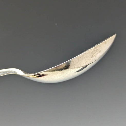1907 British antique sterling silver teaspoon 6 & sugar tong set in case James Dixon