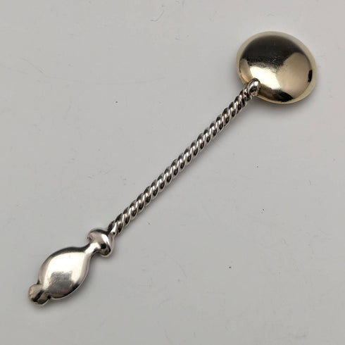 1860年頃 英国アンティーク 純銀 ソルトディッシュ&スプーン4組セット ケース入り