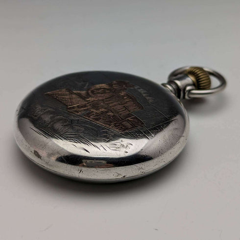 Around 1920 Antique Omega pocket watch Silver side Railroad watch Works well