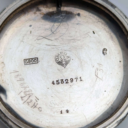 Around 1920 Antique Omega pocket watch Silver side Railroad watch Works well