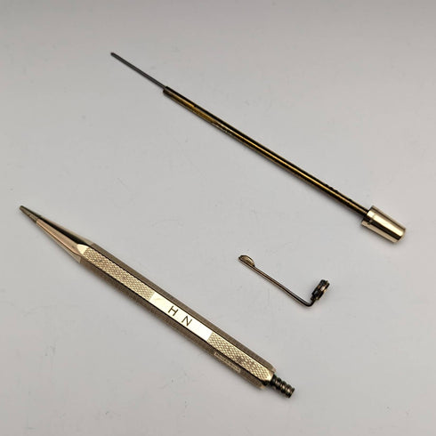 British Vintage Yard O Red Rolled Gold Hexagon Propelled Pencil in Case