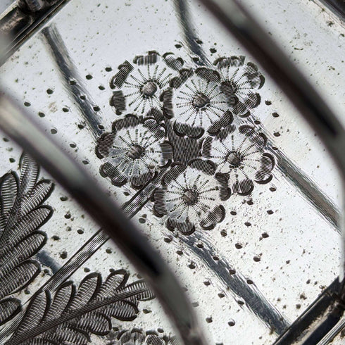British antique silver plate flower sculpture toast rack