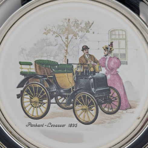 一套 8 個英國復古鍍銀經典汽車印花杯墊