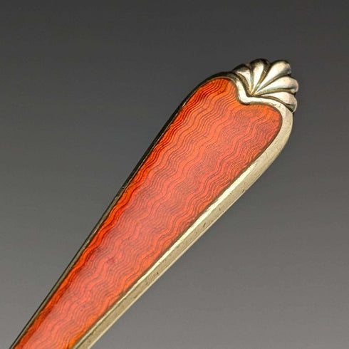 1955 年英國復古純銀茶匙 6 件套琺瑯裝飾盒