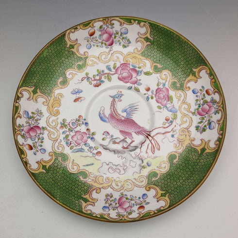 Early 20th Century British Minton Teacup Trio Cockatrice Green