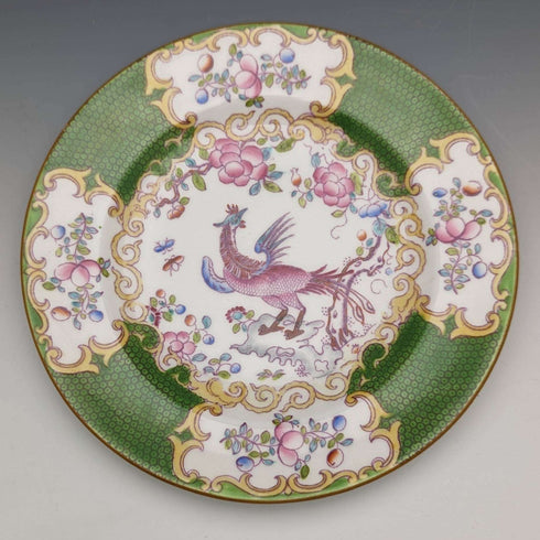 Early 20th Century British Minton Teacup Trio Cockatrice Green