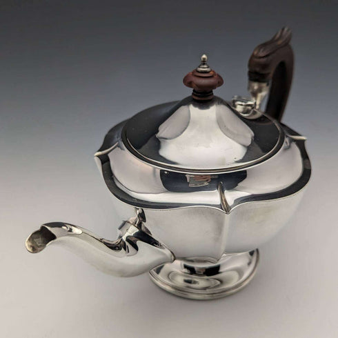 Juego de 3 piezas de tetera de soltero de plata esterlina (plata 925) antigua inglesa de 1917, 606 g en total, Henry Matthews