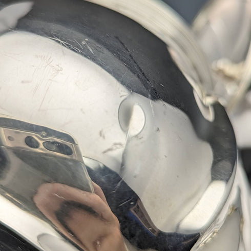 1906年 英国アンティーク 純銀(925シルバー) ティーポット3点セット 計783g Edward Barnard