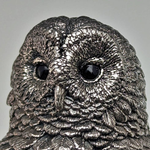 英国 カントリーアーティスト社 純銀張り彫刻 フクロウ フィギュリン 78g