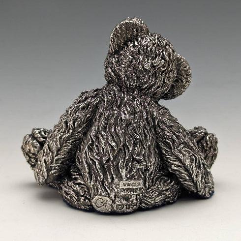 英国 カントリーアーティスト社 純銀張り彫刻 テディベア フィギュリン 117g