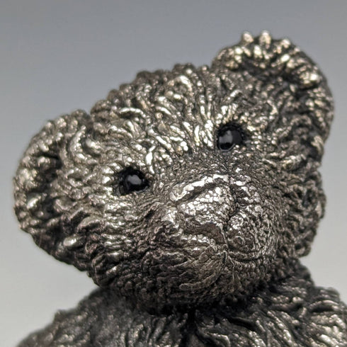 英国 カントリーアーティスト社 純銀張り彫刻 テディベア フィギュリン 117g