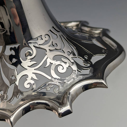 1908 British antique sterling silver compote 527g Walker and Hall