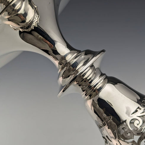 1908 British antique sterling silver compote 527g Walker and Hall