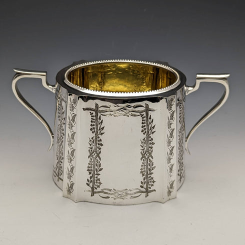 1882年 英国アンティーク シルバープレート製 ティーポット3点セット John Gallimore