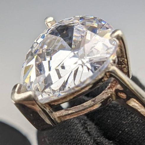 Vintage Jewellery 水滴氧化鋯純銀戒指
