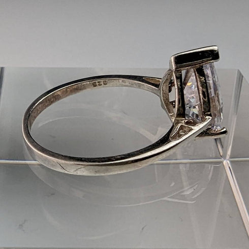 Vintage Jewellery 水滴氧化鋯純銀戒指