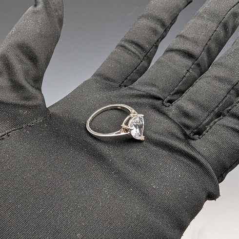 Vintage Jewellery 水滴氧化鋯純銀戒指