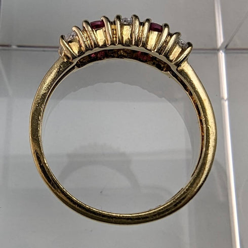 ヴィンテージ ジュエリー 2色ストーン ゴールドトーン スターリングシルバーリング(12号)指輪