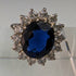 復古珠寶藍寶石純銀戒指
