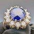 復古珠寶藍寶石純銀戒指