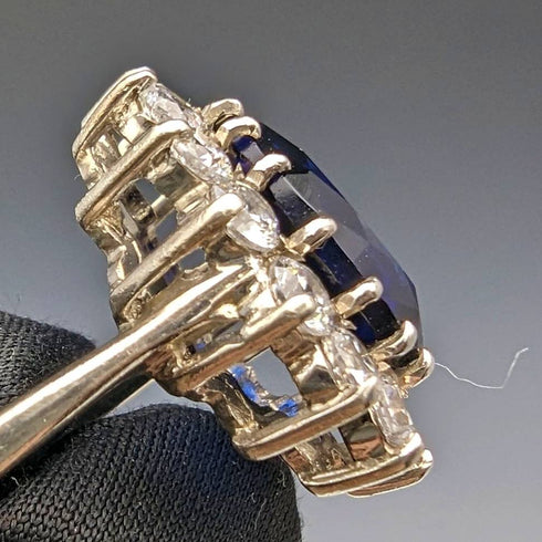 復古珠寶藍寶石純銀戒指