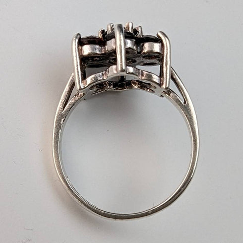 英國復古珠寶石榴石純銀戒指