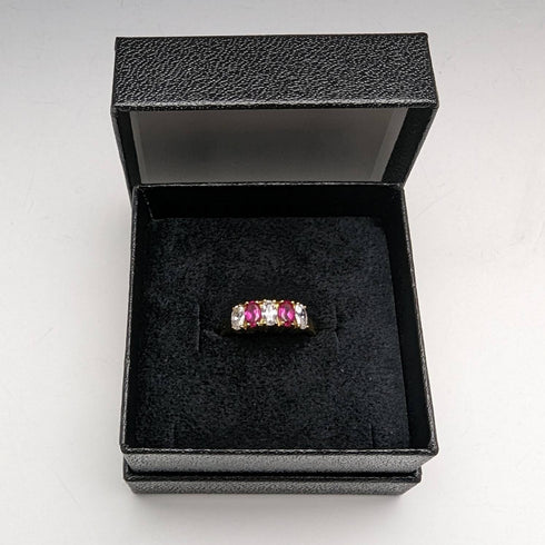 ヴィンテージ ジュエリー 2色ストーン ゴールドトーン スターリングシルバーリング(12号)指輪