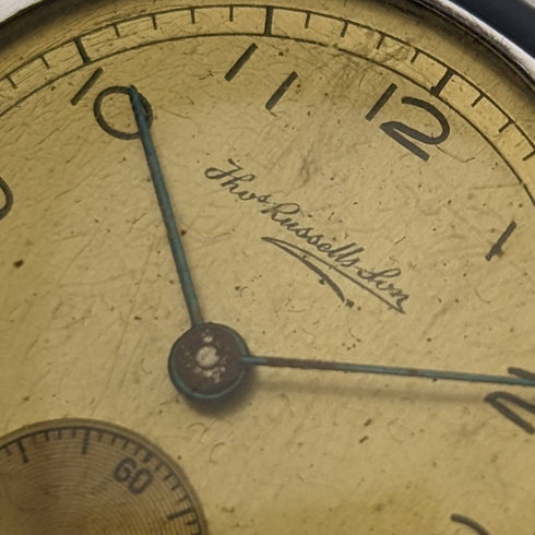 1946 年英國復古 Russell 腕錶 純銀錶殼 波紋管皮帶 效果很好