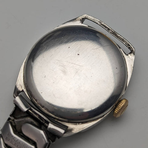 1946 年英國復古 Russell 腕錶 純銀錶殼 波紋管皮帶 效果很好