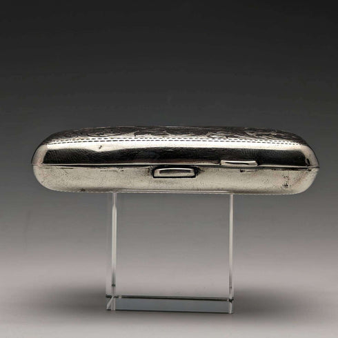 1915 British antique sterling silver cigarette case 70g Joseph Gloster
