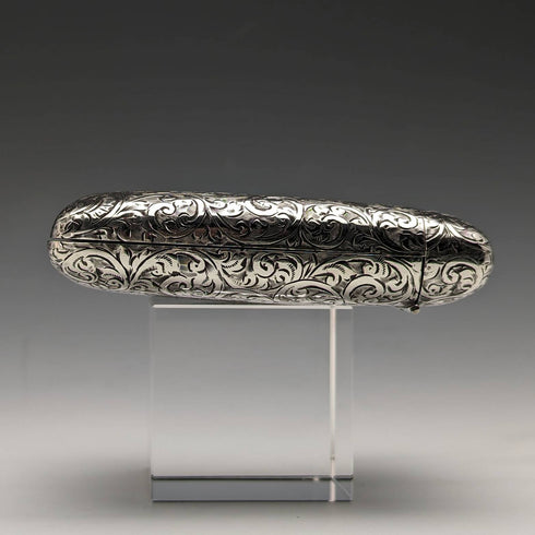 1912 British Antique Sterling Silver Double Hinge Cigarette Case 78g Smith and Bartlam