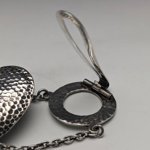 1902年 英国アンティーク 純銀製 シャトレーン メガネケース