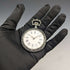 Antique Swiss made unsigned pocket watch with embossed silver plate case works well