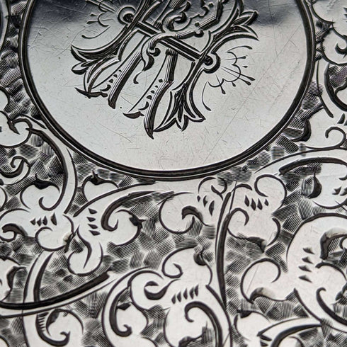 1887 British antique sterling silver card case 46g Frederick Marson