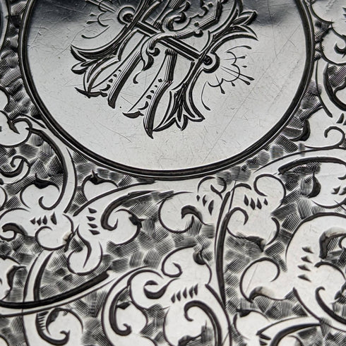 1887 British antique sterling silver card case 46g Frederick Marson